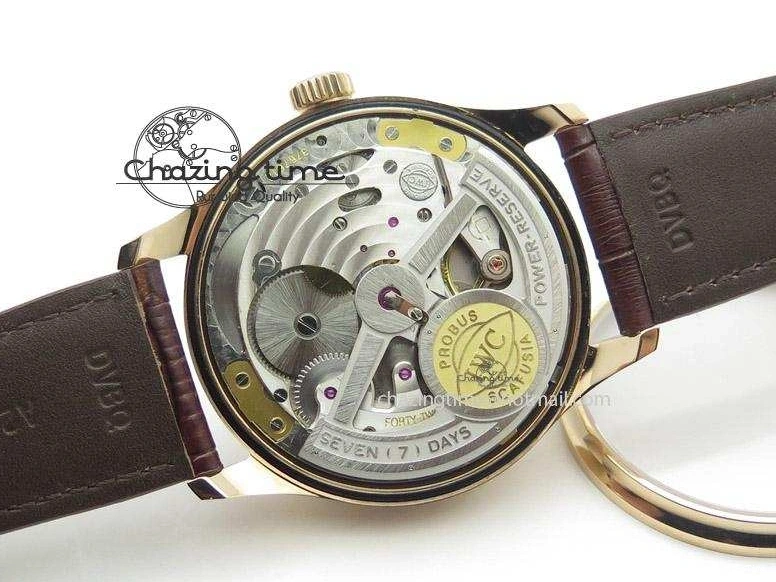 MIROTIME 0403 Portuguese Real PR IW500127 RG ZF 1:1 Best Edition Grey Red Dial On Brown Leather Strap A52010 V AllSeason 7331